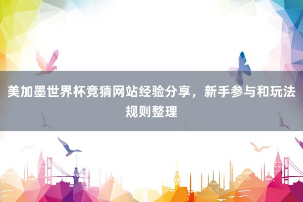 美加墨世界杯竞猜网站经验分享，新手参与和玩法规则整理